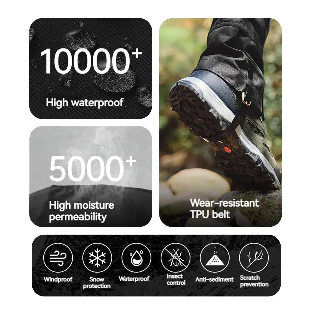 Gaiter Pelindung Kaki Sepatu - Naturehike Snow Leopard Outdoor All-terrain Boot Legging Gaiter / Black