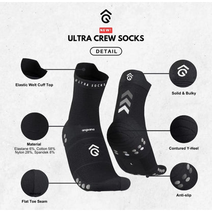 Kaos Kaki Lari Ultra - Angsana Compression Socks Crew