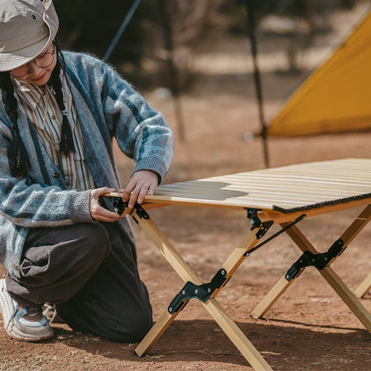 Meja Lipat Portable Camping - Star Jane L01 Egg Roll Table / Wood