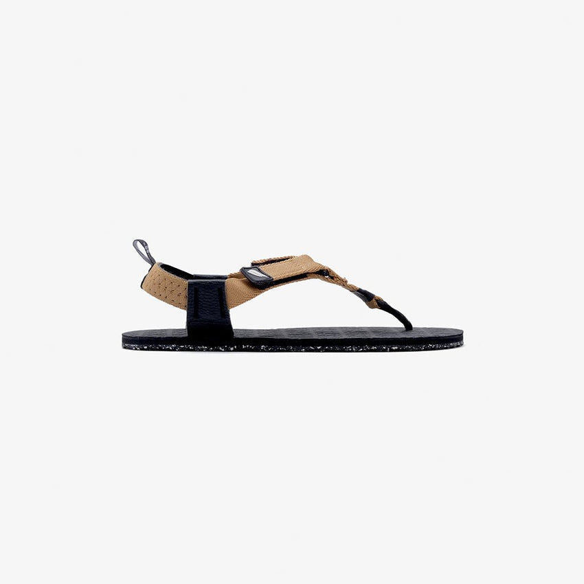 Pyopp Fledge Jelajah Road Barefoot Flip Flops - Tincel Brown On Black