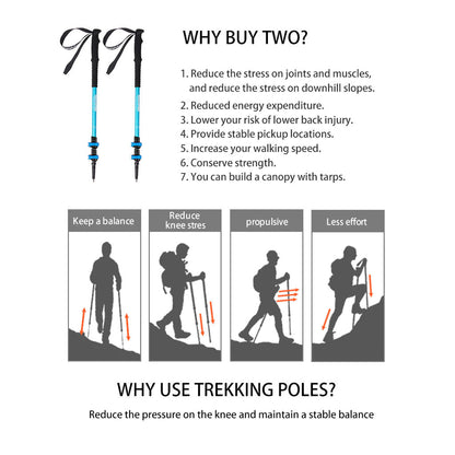 Tongkat Gunung/Hiking - Naturehike Qing Xue Base Three-Section 6061 Aluminum Alloy Trekking Pole / NH17D001-Z
