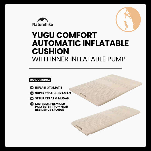 Matras Angin Camping - Naturehike Yugu Comfort Automatic Inflatable Cushion With Inner Inflatable Pump