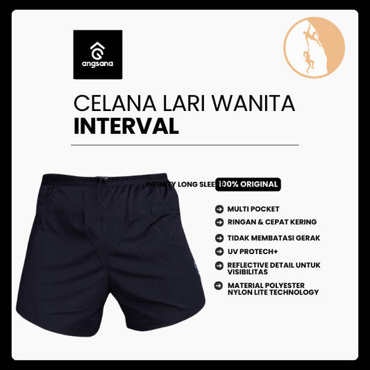 Celana Pendek Lari/Running - Angsana Interval Woman Series