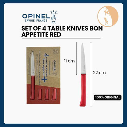 Opinel Set of 4 Table Knives Bon Appetite (Red)