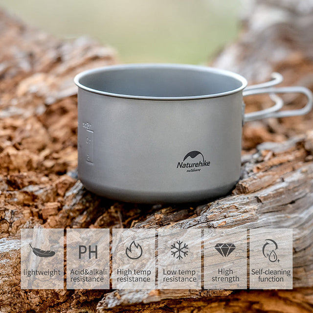 Alat Masak Camping Outdoor/Cooking Pot - Naturehike TDG02 outdoor Ti Pot Ti Color/1300ML