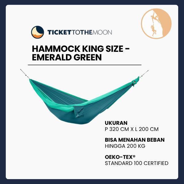 Ticket To The Moon Hammock King Size Emerald Green - Parasut Camping Outdoor Ayunan Nyaman 320x230 cm OEKO-TEX Certified