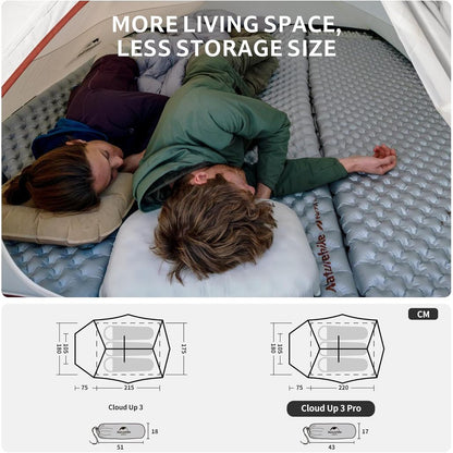 Tenda Camping/Ultralight Backpacking Tent - Naturehike Cloud Up™ PRO/ Kapasitas 3 Orang / 20D Nylon