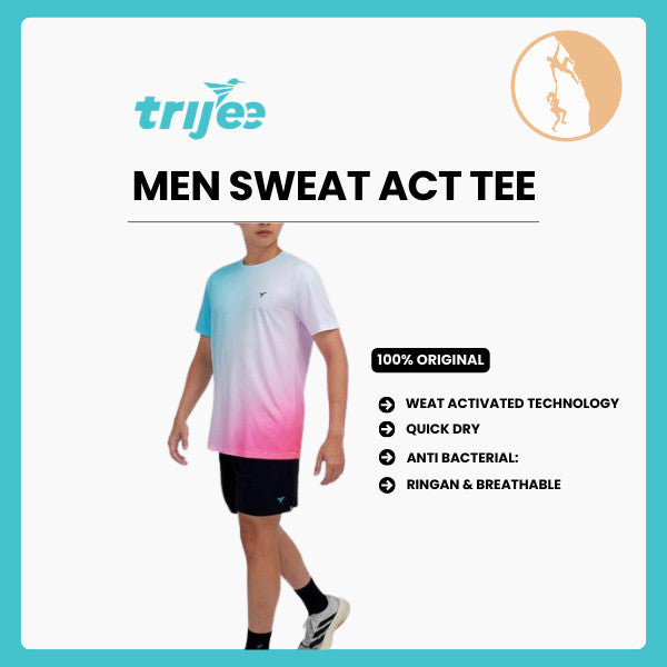 Kaos Pria Dry Fit Baju Olahraga - Trijee Men Sweat Act Tee