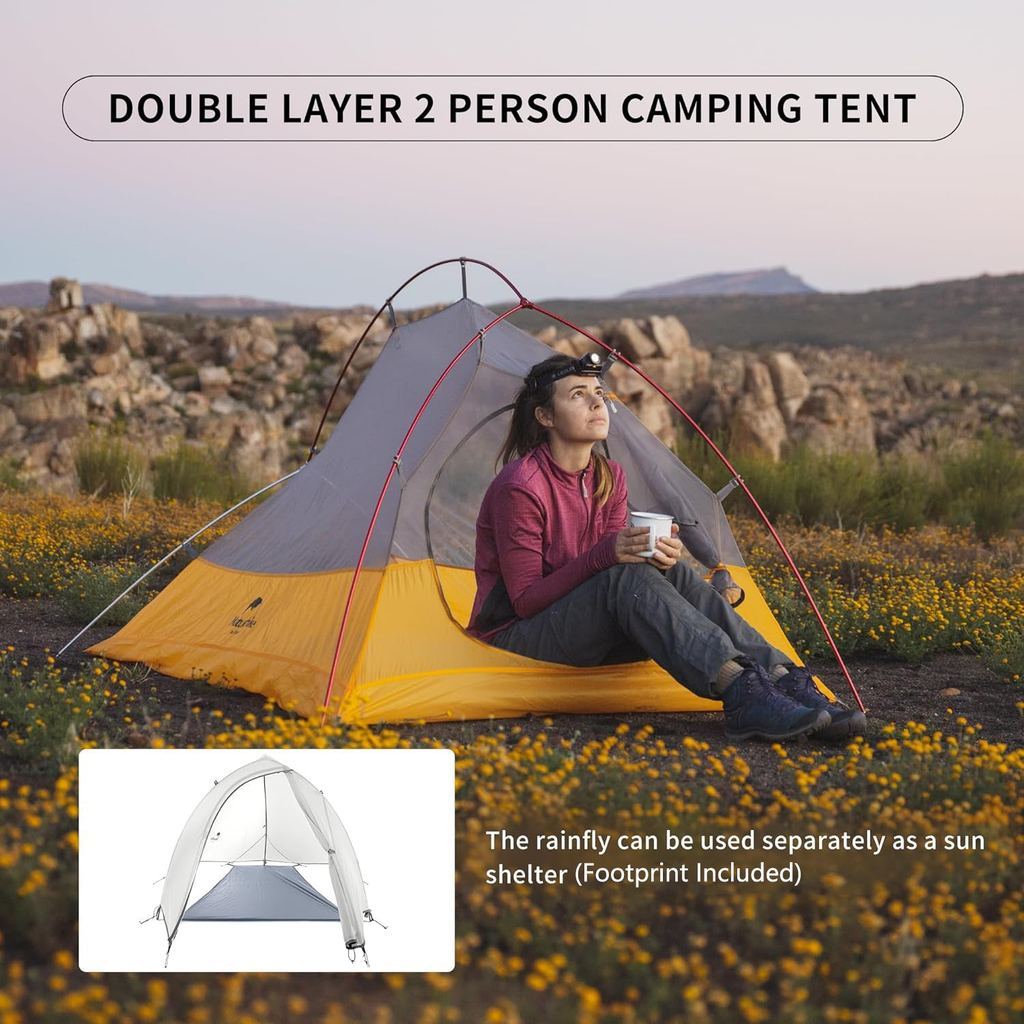 Tenda Camping/Ultralight Backpacking Tent - Naturehike Cloud Up™ 10D Nylon