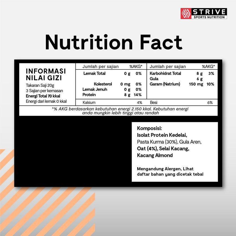 Strive Protein Bar Rasa Original (24g Protein/Bar) - Camilan Instant Sehat