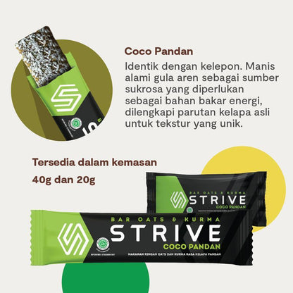 Strive Energy Bar Coco Pandan - Camilan Instant Berenergi