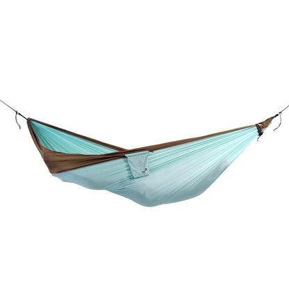 Ticket To The Moon - Hammock Original Mint / Ice Brown, Desain Lebar, Ringan 600g, Tahan Lama, Multifungsi untuk Camping & Tidur, Dimensi 320x200cm, OEKO-TEX, Pemasangan Cepat, Tas Ekspres, Kait S