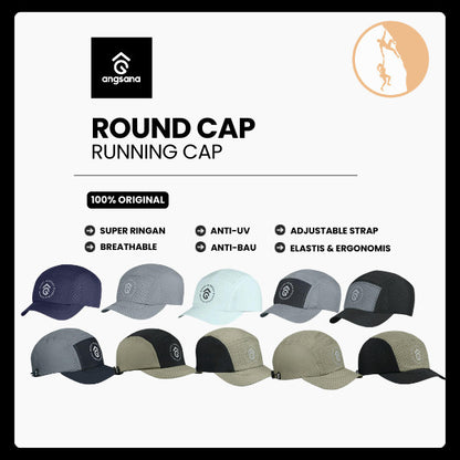 Topi Lari Ringan & Breathable - Angsana Series Round Running Cap