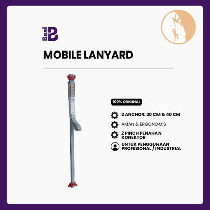 Pengaman Tali - Beal Mobile Lanyard - Safety Lanyard with 2 Anchor Points.