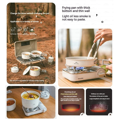 Set Alat Masak Camping Outdoor - Naturehike Ceramic Non-Stick Set Pots