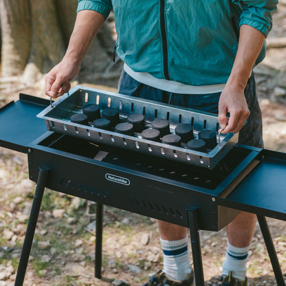 Kompor Pemanggang Camping Outdoor - Naturehike Moyan Multi-functional Vertical Barbecue Grill / CNK2550CF013 / Black / Storage Rack