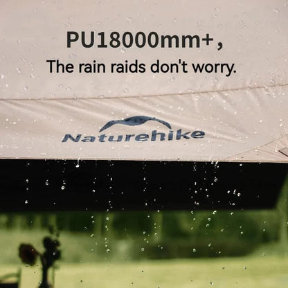 Tenda Tarp Flysheet Kanopi - Naturehike Cloud Skies Lite Camping Tarp with Poles, Waterproof Sun Shelter / Hexagon Vinyl