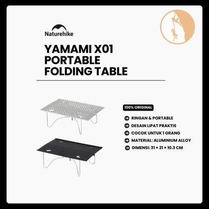 Meja Camping Portable - Yamami X01 Outdoor Camping Folding Table Aluminum Alloy Mini Table
