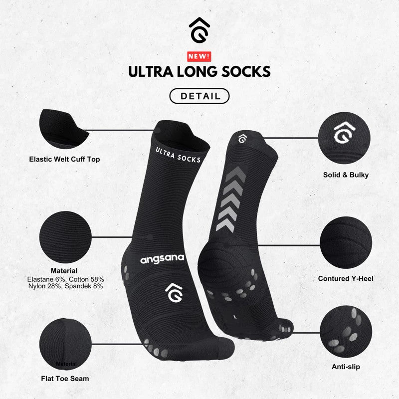 Kaos Kak Panjang Lari Ultra / Unisex - Angsana Compression Socks Long