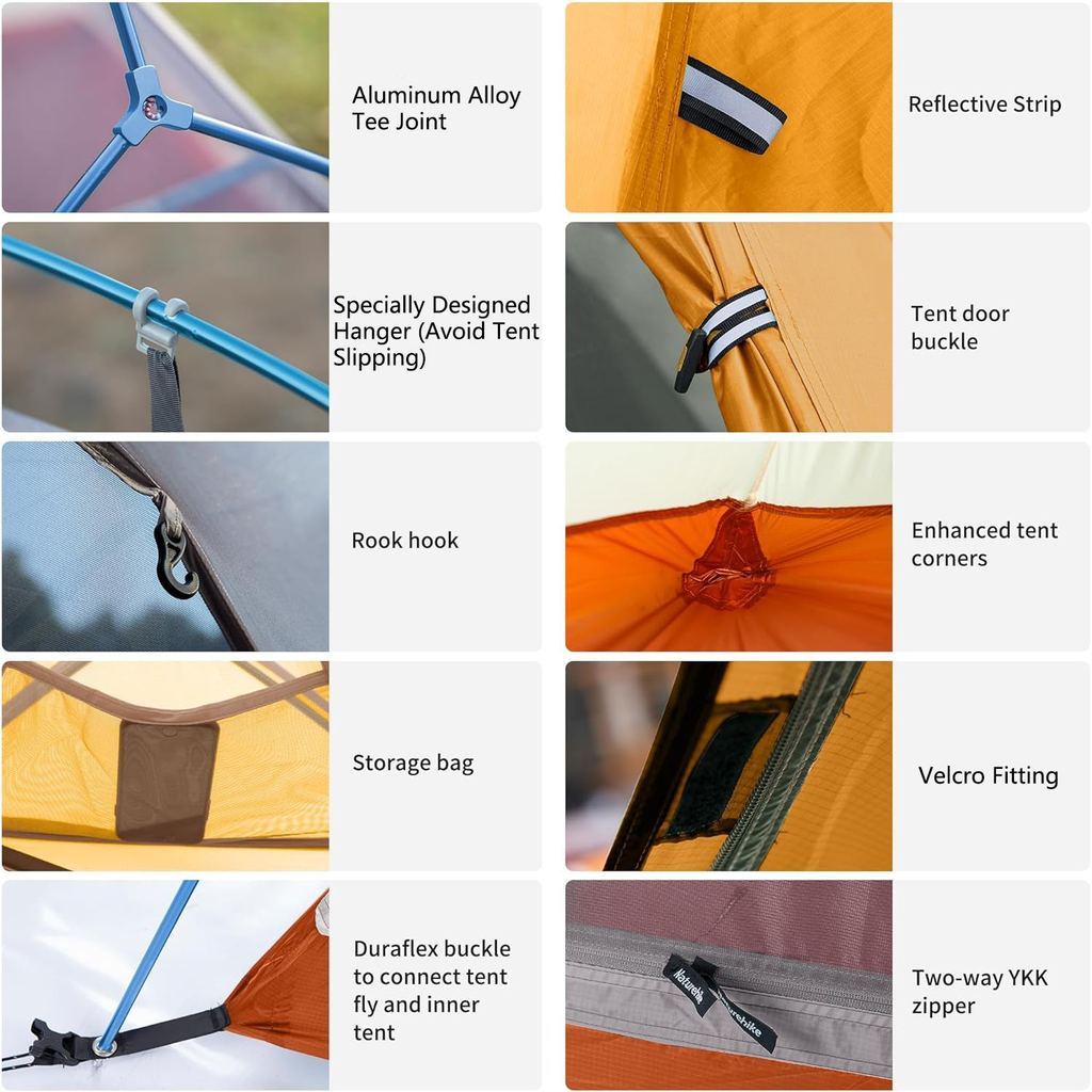 Tenda Camping/Ultralight Backpacking Tent - Naturehike Cloud Up™ 10D Nylon