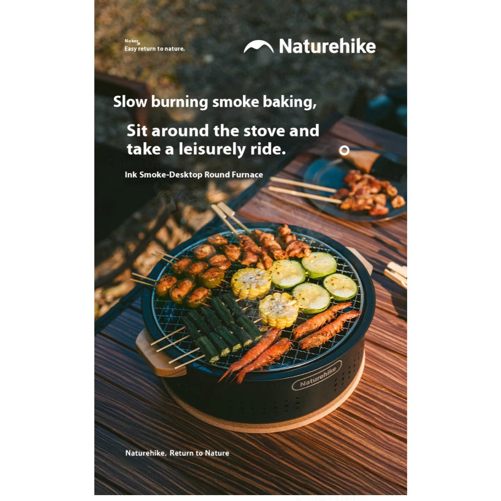 Kompor Arang Camping Portable Outdoor - Naturehike Moyan Table Top Round Stove / Blackfrying & Grilling