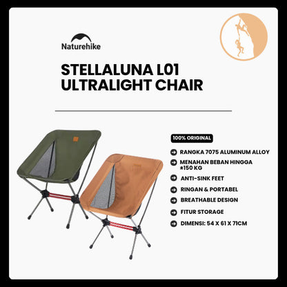 Kursi Lipat Portable Camping Outdoor - Naturehike Stellaluna L01 Ultralight Chair