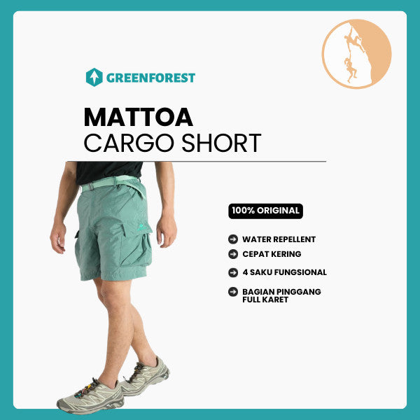 Celana Pendek Cargo Unisex - Greenforest Mattoa Free Belt