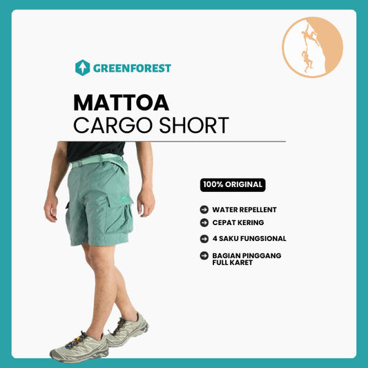 Celana Pendek Cargo Unisex - Greenforest Mattoa Free Belt