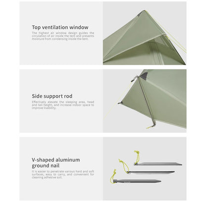 Tenda Camping/Ultra Light Hiking - Naturehike Lingfeng Hiking Tent UL / Kapasitas 2 Orang /15D Nylon