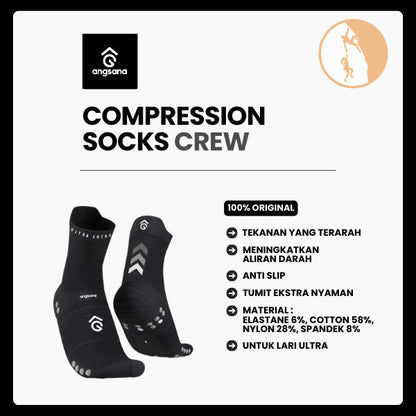 Kaos Kaki Lari Ultra - Angsana Compression Socks Crew