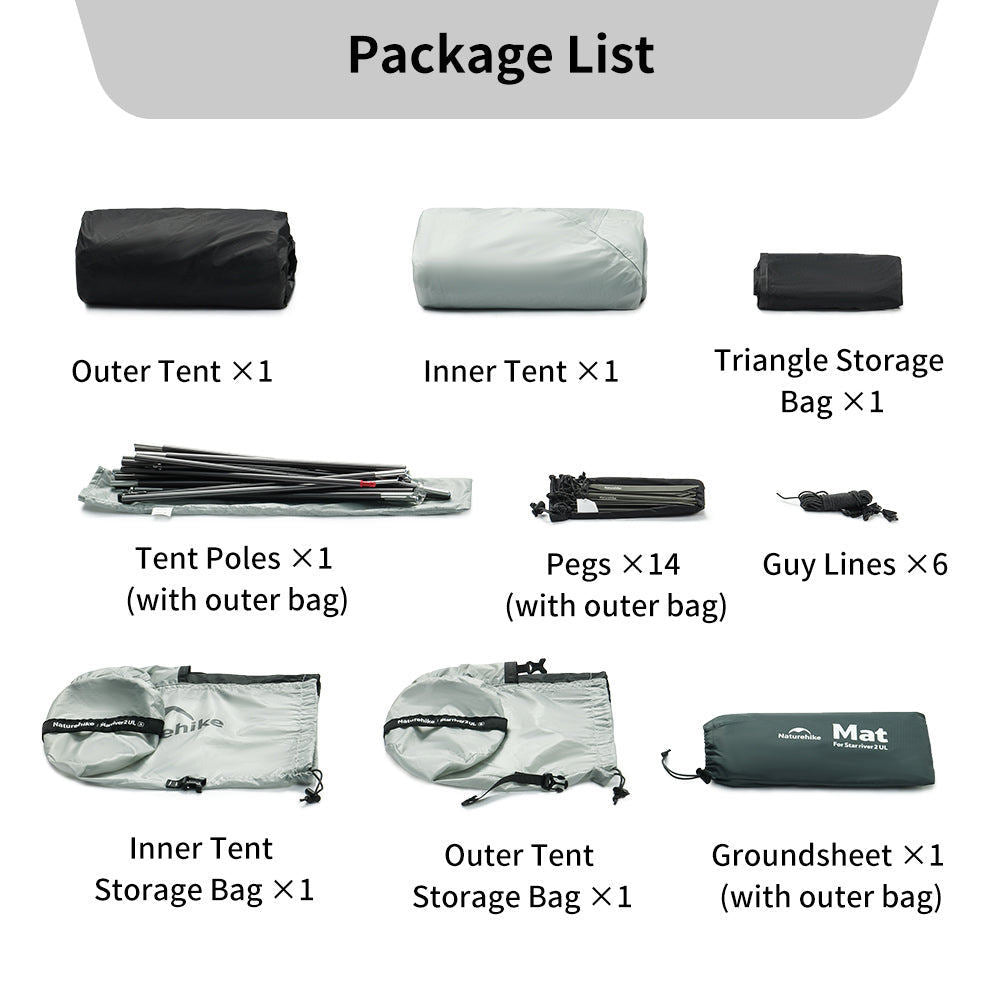 Tenda Camping/Ultralight Backpacking Tent - Naturehike Star River UL / Kapasitas 2 Orang