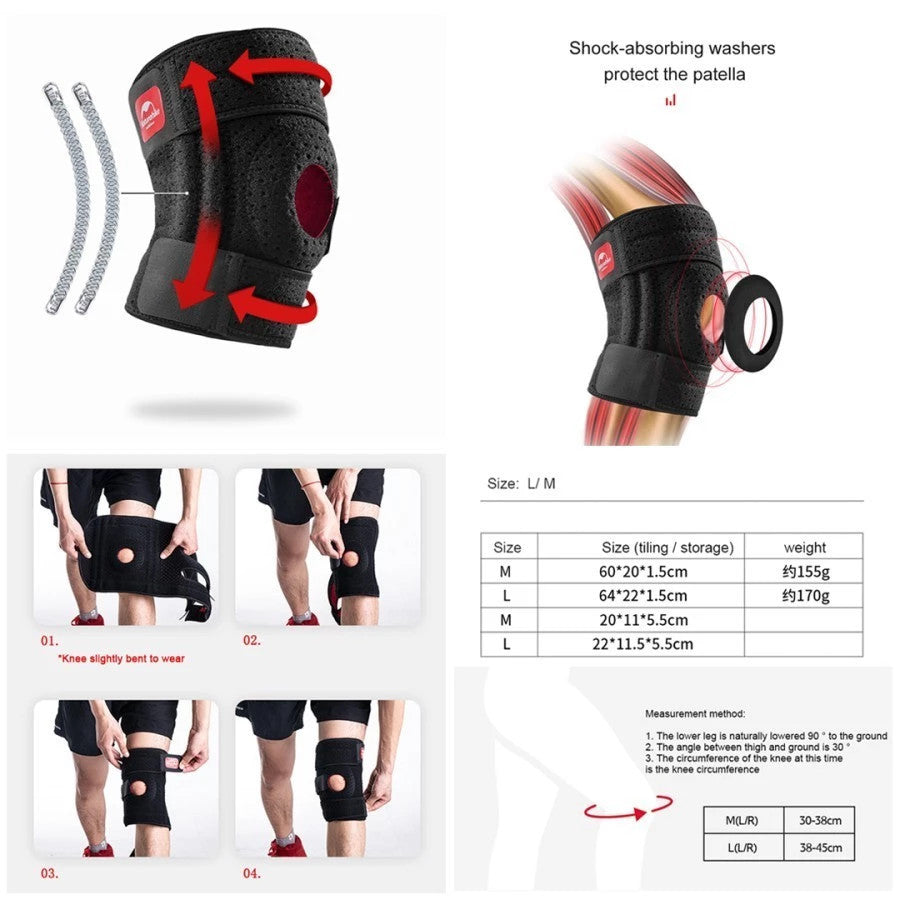Pelindung Lutut - Naturehike Four Spring Support Reinforced Knee Pads / 20HJ