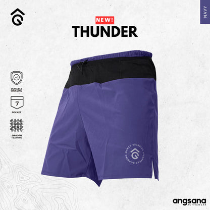Celana Pendek Lari/Running - Angsana Series Thunder / Dilengkapi Pocket Belt & Zipper