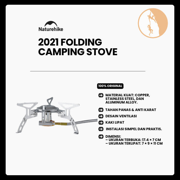 Kompor Portable Outdoor - Naturehike 2021 Folding Camping Stove