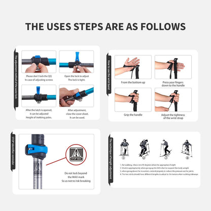 Tongkat Gunung/Hiking - Naturehike Qing Xue Base Three-Section 6061 Aluminum Alloy Trekking Pole / NH17D001-Z