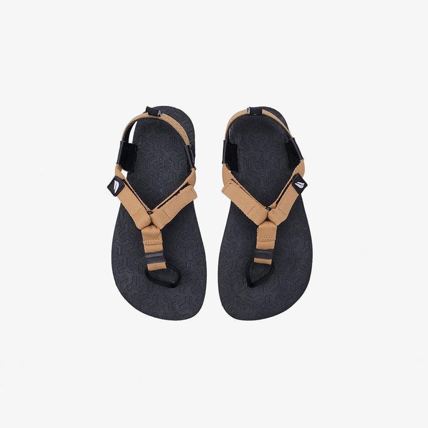 Pyopp Fledge Jelajah Road Barefoot Flip Flops - Tincel Brown On Black