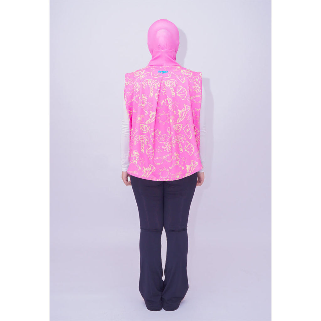 Hijab Outer Lari/Olahraga - Trijee Sun Sweat Activated (Pink)