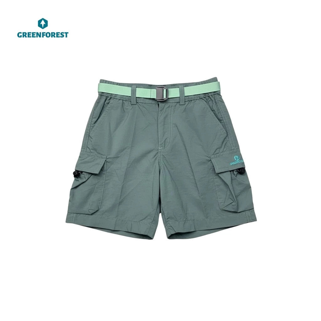 Celana Pendek Cargo Anak-anak Unisex - Greenforest Hinoki / FREE Belt