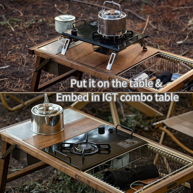Kompor Gas Lipat Camping Portable - Naturehike G01 Tabletop Folding Single Head Gas Furnace / Black / NH20RJ001