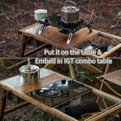 Kompor Gas Lipat Camping Portable - Naturehike G01 Tabletop Folding Single Head Gas Furnace / Black / NH20RJ001