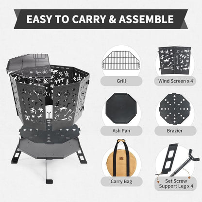 Tungku Lipat Outdoor - Naturehike Totem™ Portable Folding Fire Pit