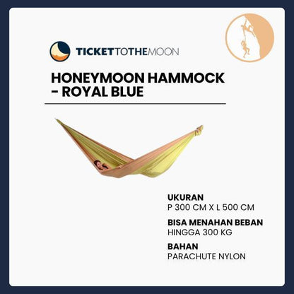 Ticket To The Moon Honeymoon Hammock Green Apple/Ice Brown Kasur Tidur Camping Outdoor Ayunan Super Luas Nyaman 500 x 300 cm Beban 300 kg