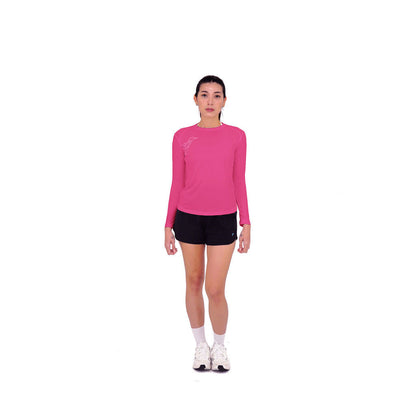 Kaos Wanita  Jersey Dryfit Baju Olahraga - Trijee ES HummingBird Long Sleeve Women - Pink