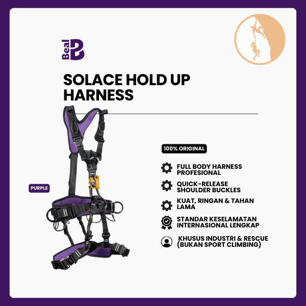 Harness Full Body - Beal SOLACE HOLD UP  (Purple) – Rope Access & Rescue Certified EN 361 / EN 358 / EN 813.