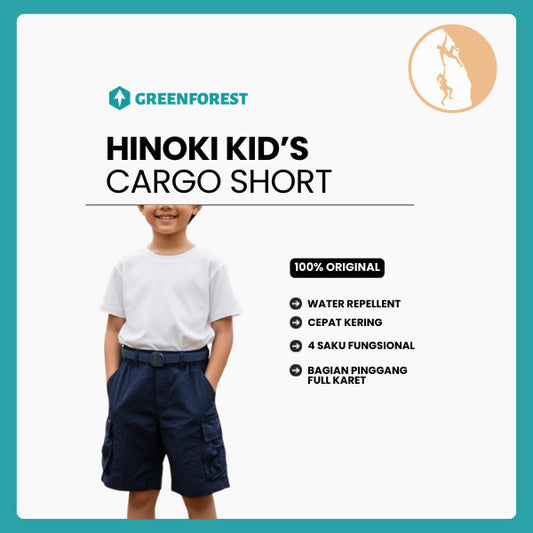 Celana Pendek Cargo Anak-anak Unisex - Greenforest Hinoki / FREE Belt