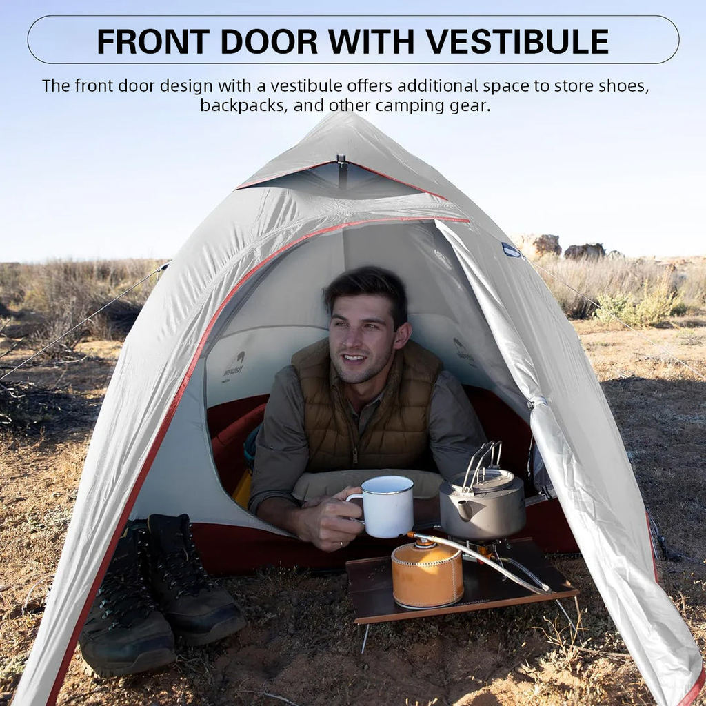 Tenda Camping/Ultralight Backpacking Tent - Naturehike Cloud Up™ PRO/ Kapasitas 1 Orang / 20D Nylon