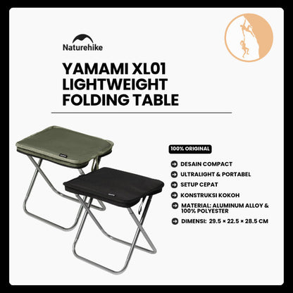 Meja Camping Portable - Yamami XL01 Ultralight Folding Camping Stool / Aluminum Alloy Mini Table
