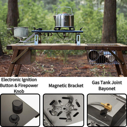 Kompor Gas Lipat Camping Portable - Naturehike G01 Tabletop Folding Single Head Gas Furnace / Black / NH20RJ001