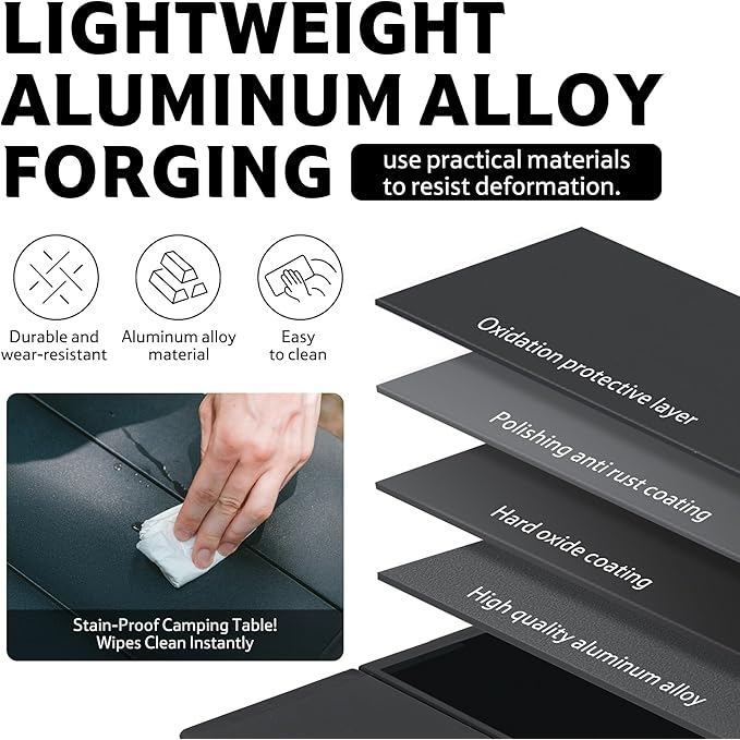 Meja Camping Portable - Yamami YL01 Lightweight Folding Camping Table (Meteorite Black)