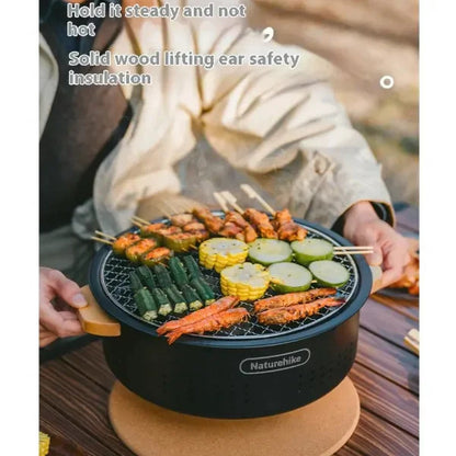 Kompor Arang Camping Portable Outdoor - Naturehike Moyan Table Top Round Stove / Blackfrying & Grilling